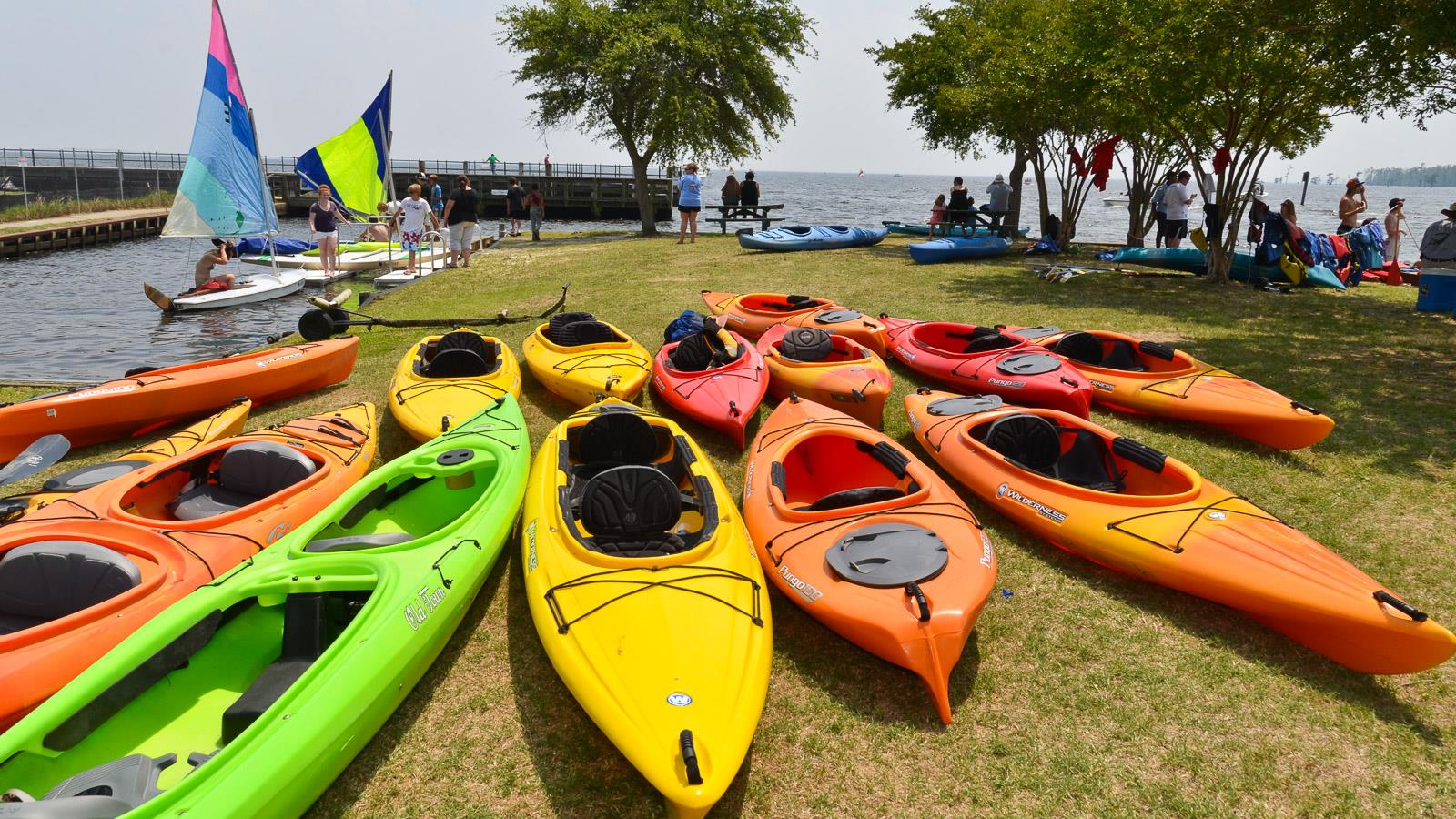 Kayaks at Edenton Harbor